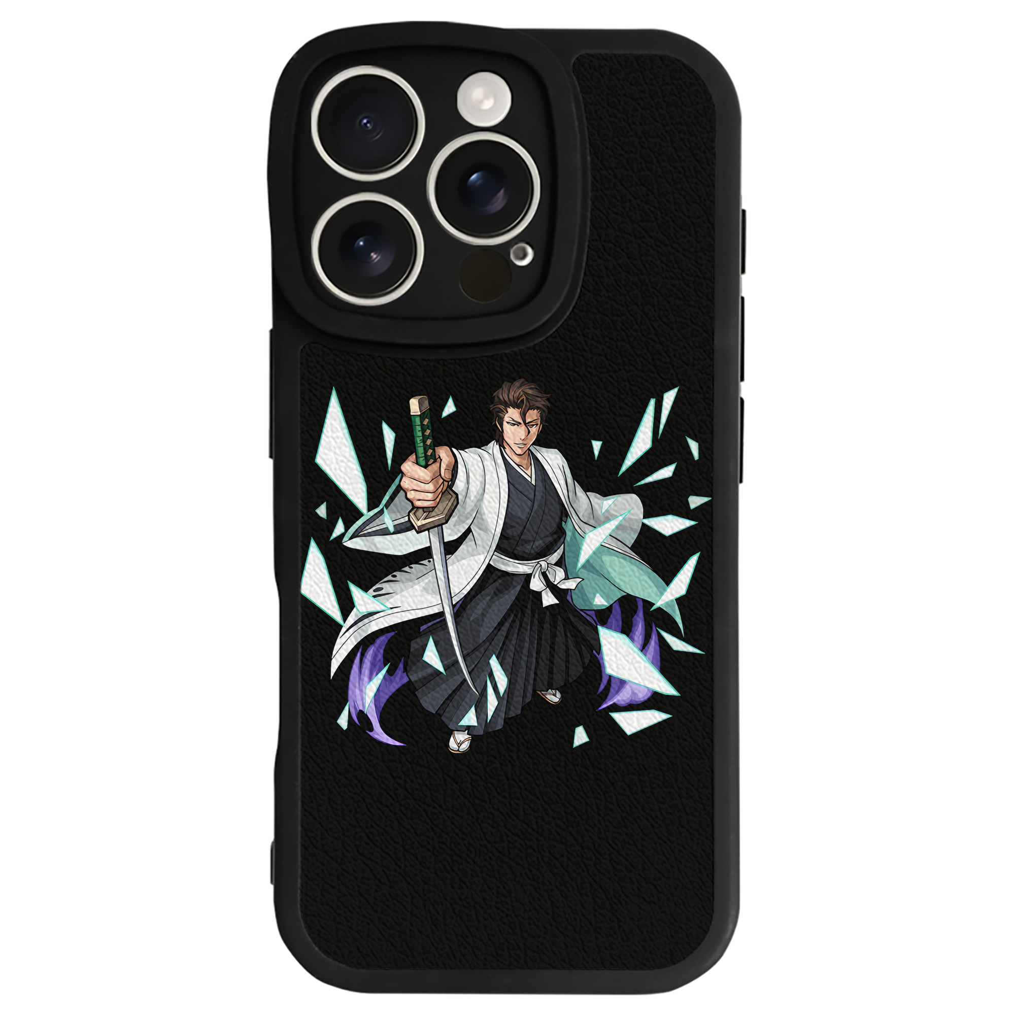 （画像用） ブリーチ 藍染 惣右介（あいぜん そうすけ） BLEACH Aizen Sousuke 【iPhone 16シリーズ対応】シリコンスマホケース（レザー調） 材質：シリコン